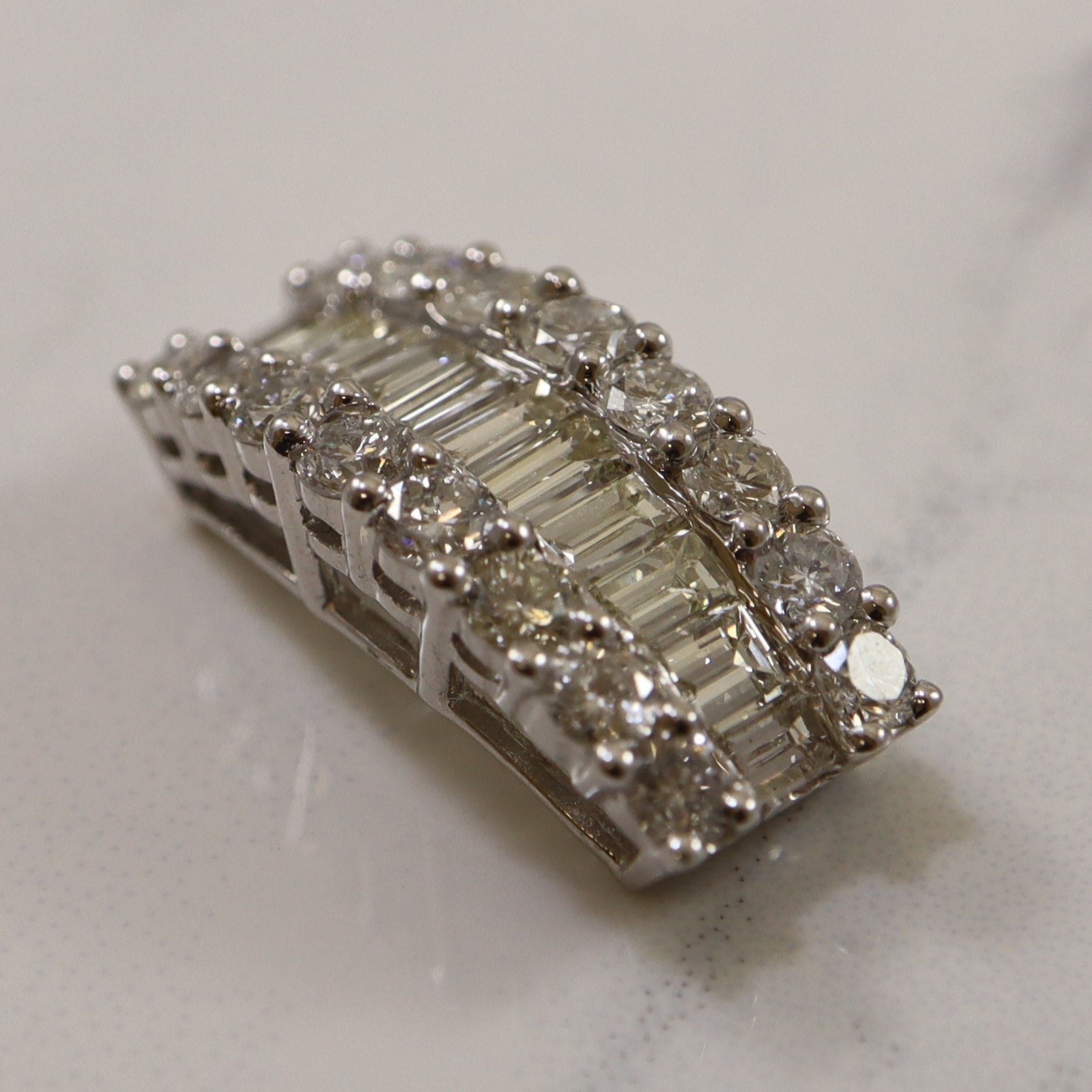 Pave Set Baguette Diamond Pendant | 1.43ctw |