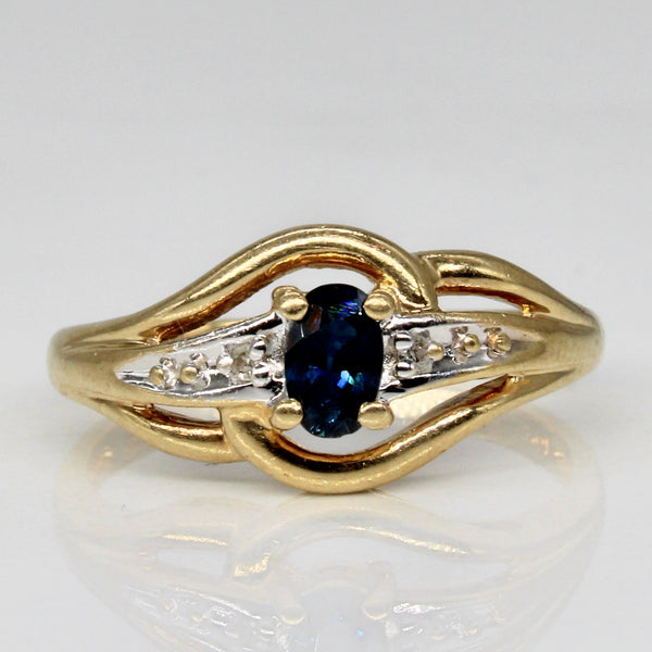 Sapphire & Diamond Bypass Ring | 0.24ct, 0.01ctw | SZ 6.5 |