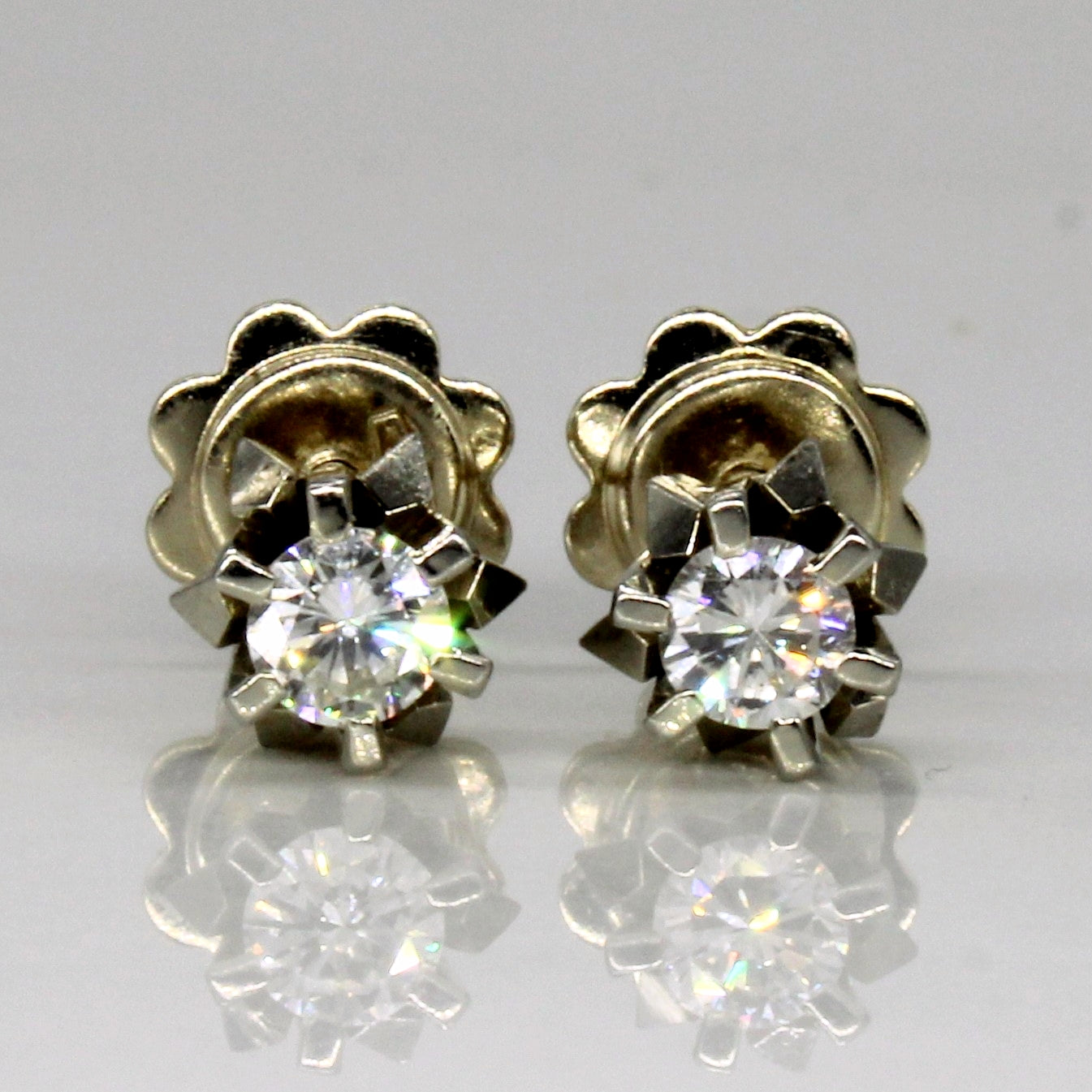 Six Prong Set Diamond Stud Earrings | 0.30ctw |