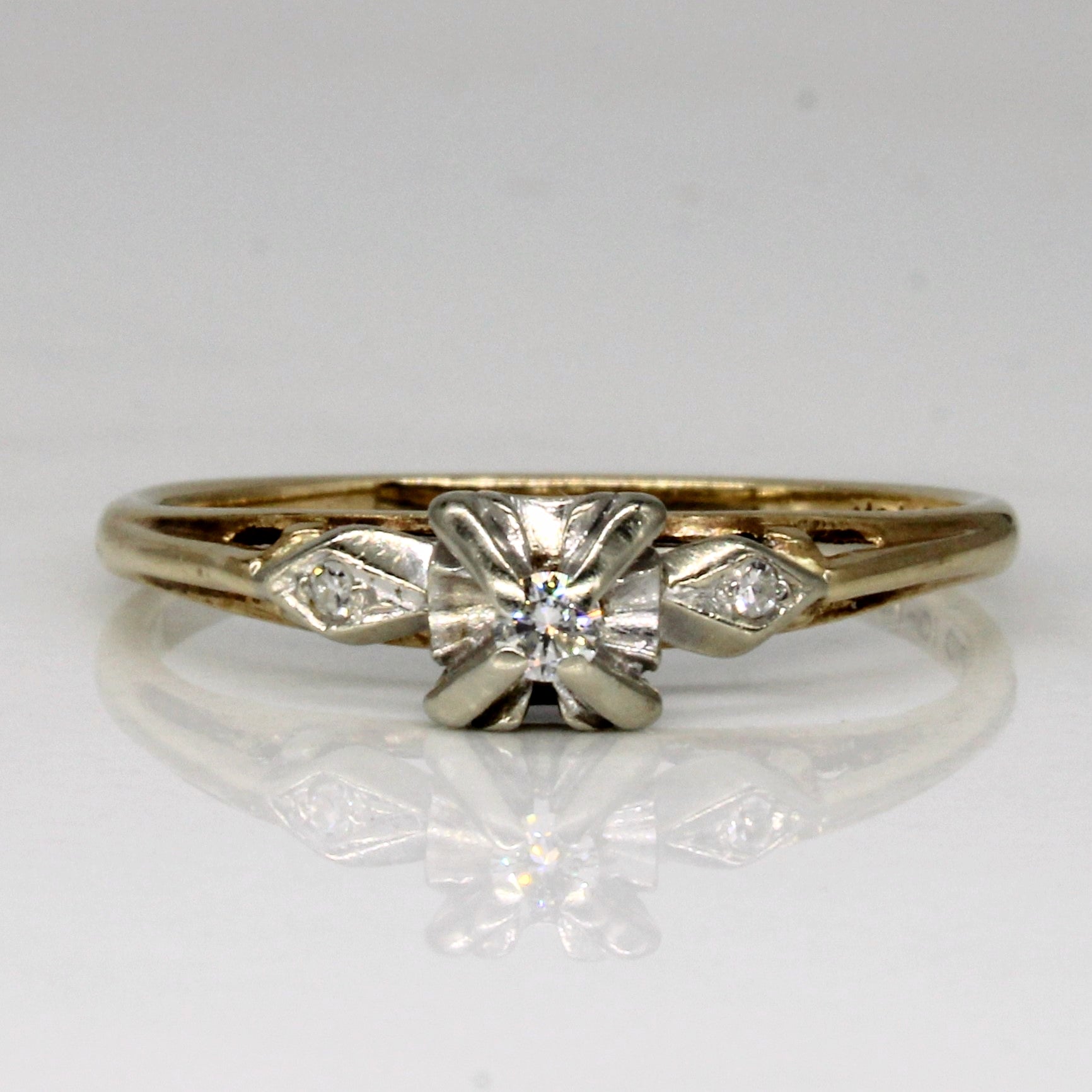 High Set Diamond Three Stone Ring | 0.06ctw | SZ 8.25 |