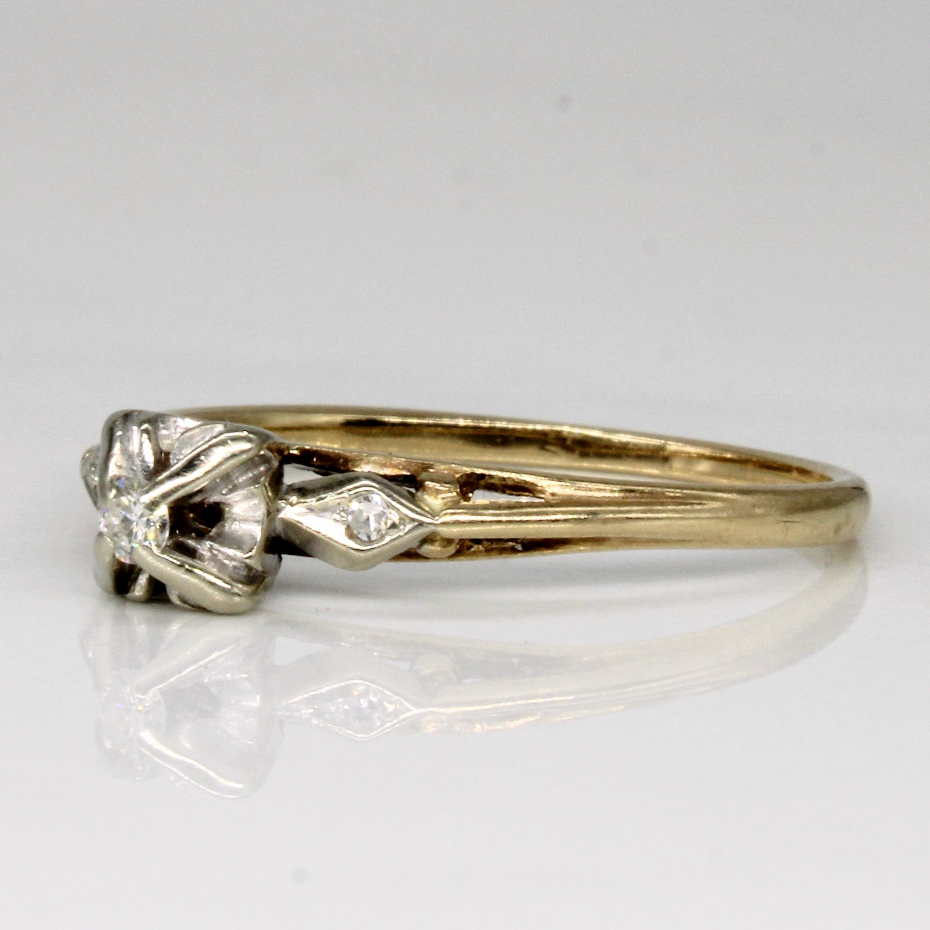 High Set Diamond Three Stone Ring | 0.06ctw | SZ 8.25 |