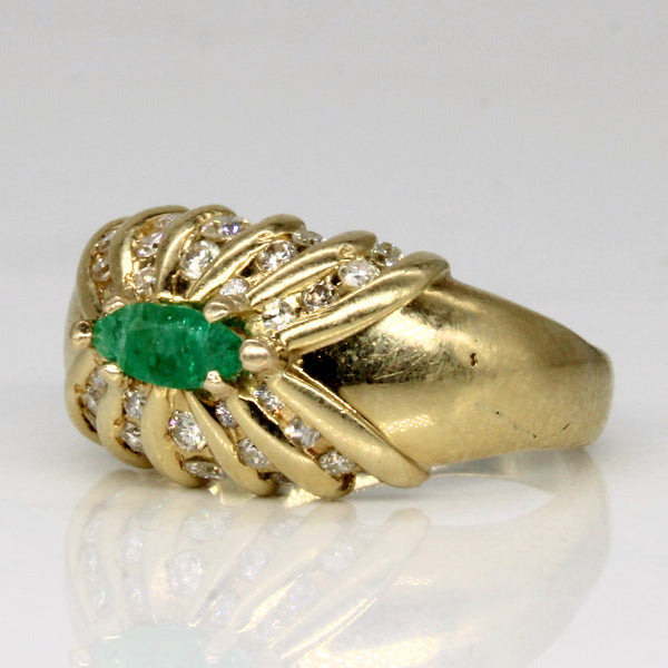 Diamond & Emerald Ring | 0.22ctw, 0.12ct | SZ 4.5 |