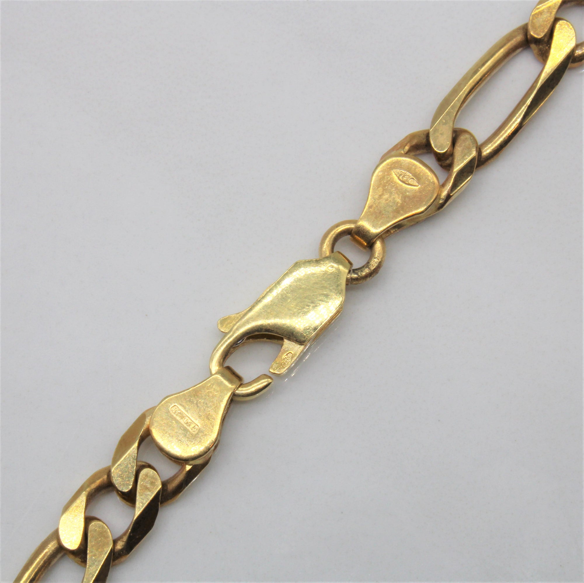 18k Yellow Gold Figaro Chain Bracelet | 8