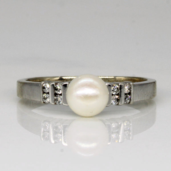 Pearl & Diamond Ring | 0.07ctw | SZ 7 |