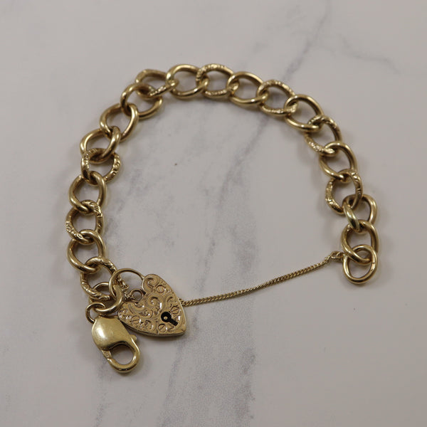 Heart Lock Rolo Chain Bracelet | 10