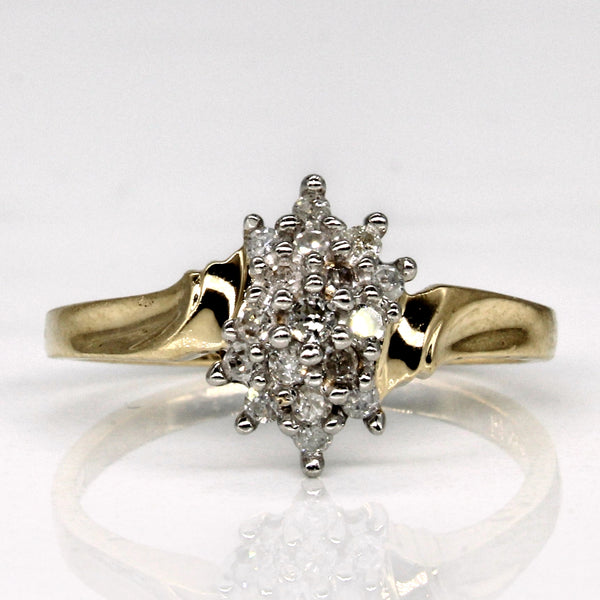 Diamond Cluster Twist Ring | 0.17ctw | SZ 8 |