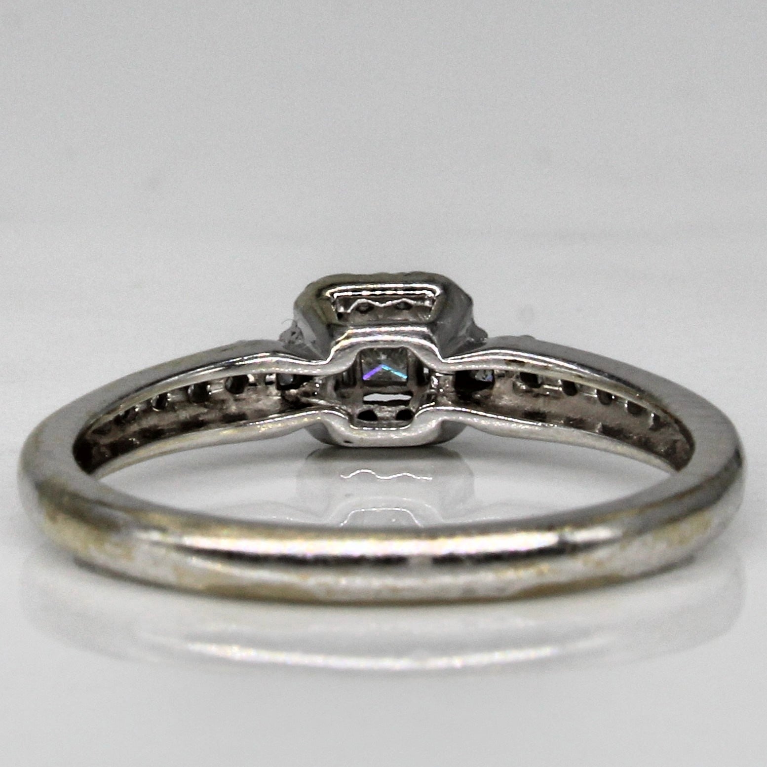 Princess Cut Diamond Halo Engagement Ring | 0.22ctw | SZ 6.5 |