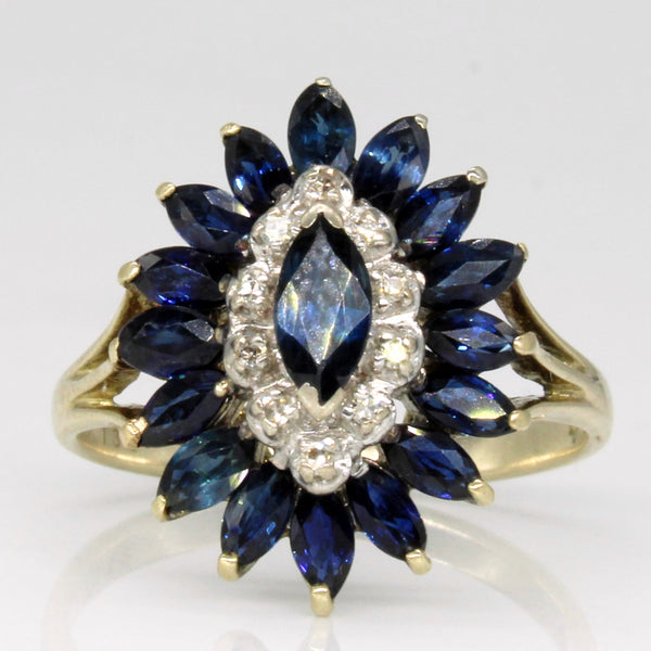 Sapphire & Diamond Cocktail Ring | 1.35ctw, 0.04ctw | SZ 6.75 |