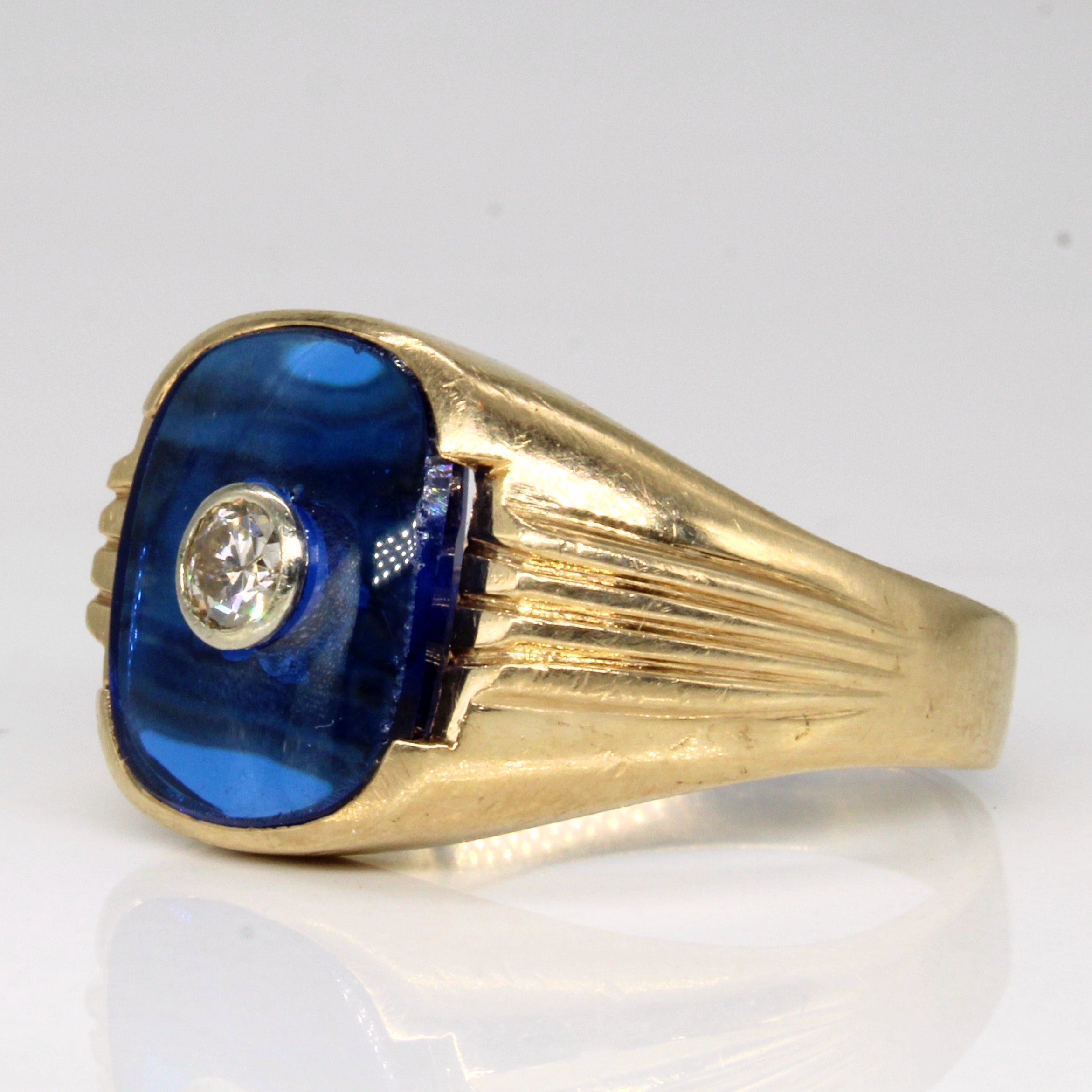 Synthetic Spinel & Diamond Cocktail Ring | 3.70ct, 0.18ct | SZ 12 |