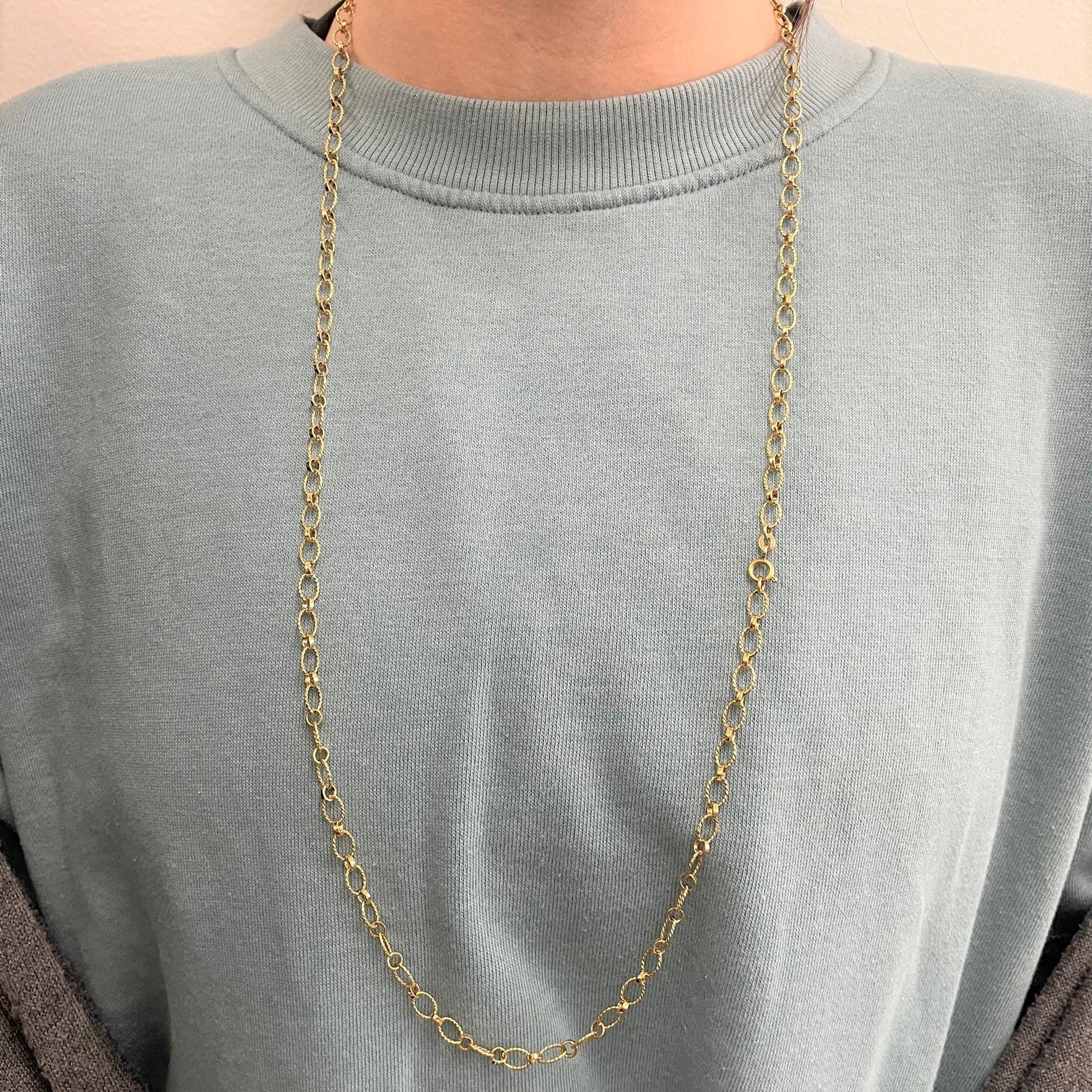 18k Yellow Gold Nautical Wire Modified Cable Chain | 32" |