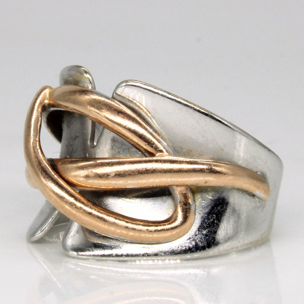14k Two Tone Gold Abstract Ring | SZ 6.25 |