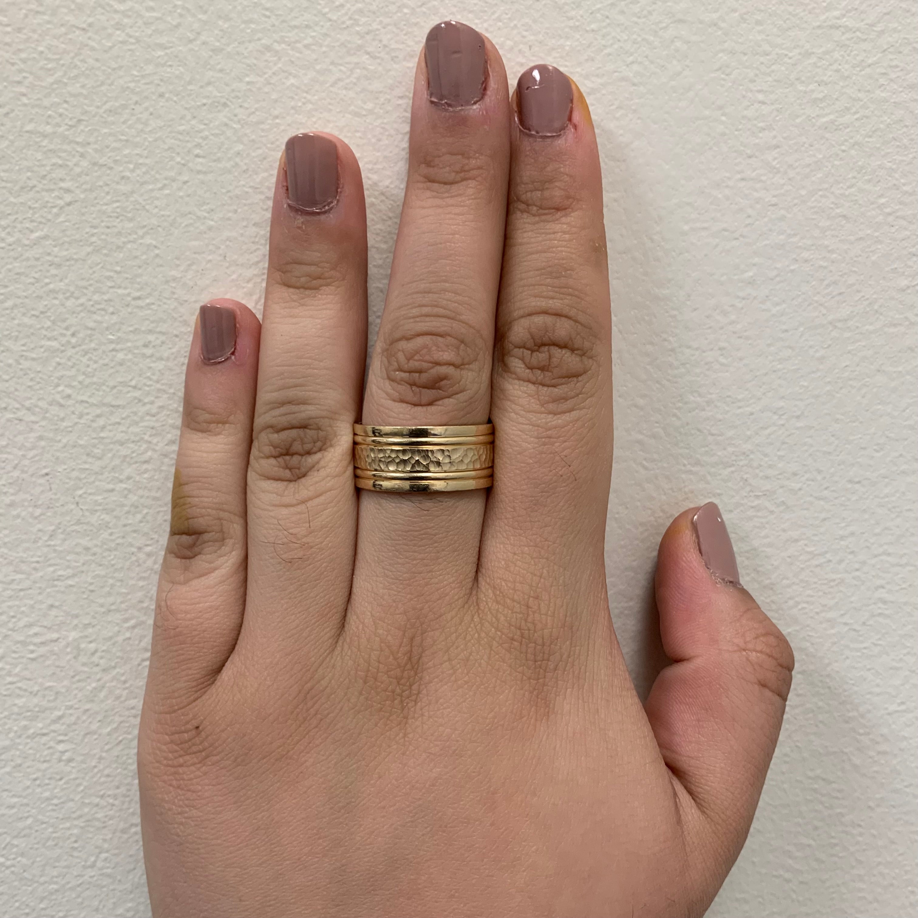 Hammered Yellow Gold Band | SZ 9.5 |