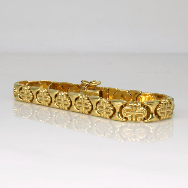 18k Yellow Gold Unique Link Bracelet | 7