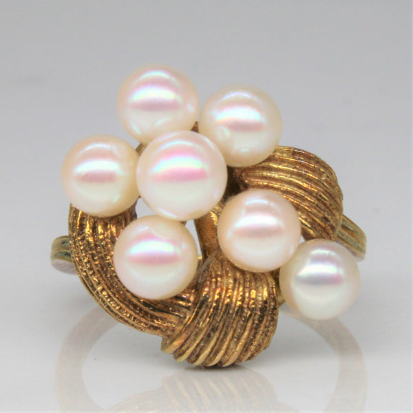 'Mikimoto' Pearl Cluster Ring | SZ 6 |