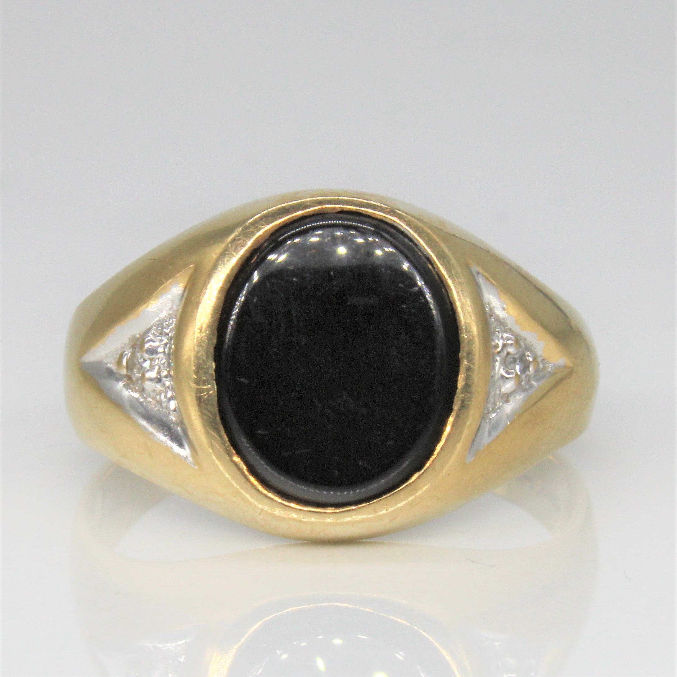 Onyx & Diamond Ring | 2.00ct, 0.02ctw | SZ 11.25 |