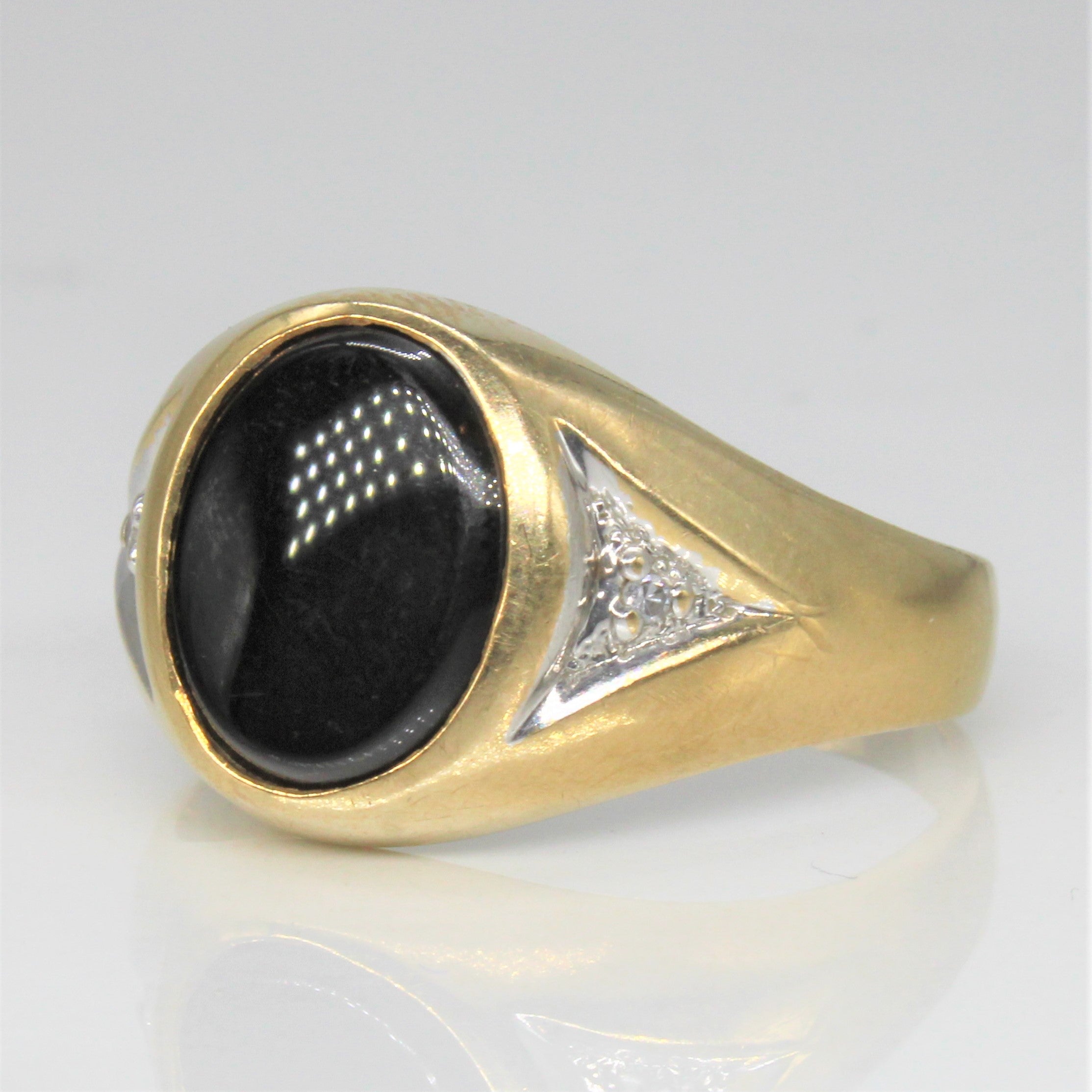 Onyx & Diamond Ring | 2.00ct, 0.02ctw | SZ 11.25 |