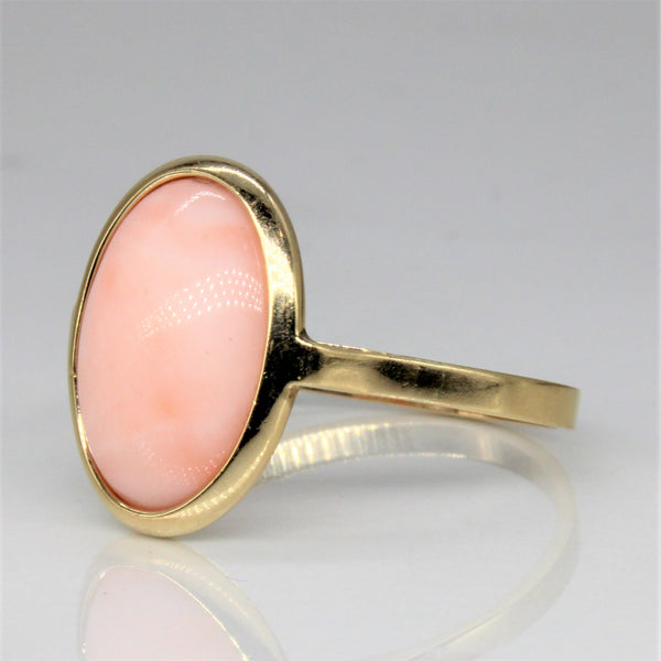 Coral Cabochon Cocktail Ring | 4.00ct | SZ 9.25 |