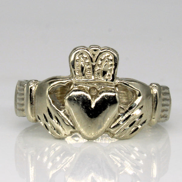 10k White Gold Claddagh Ring | SZ 9.25 |