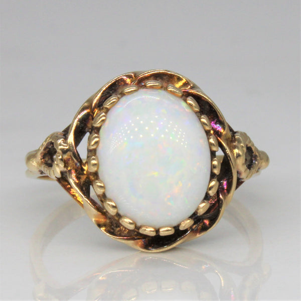 Gold Halo Opal Cocktail Ring | 1.25ct | SZ 6 |