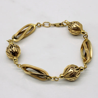18k Yellow Gold Unique Link Bracelet | 8