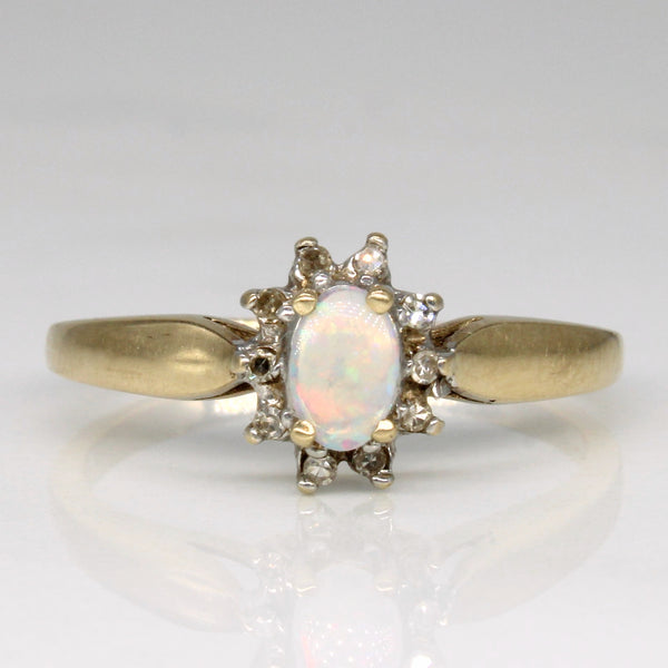 Opal & Diamond Cocktail Ring | 0.08ct, 0.04ctw | SZ 7 |