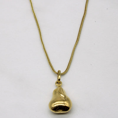 18k Yellow Gold Pear Necklace | 21