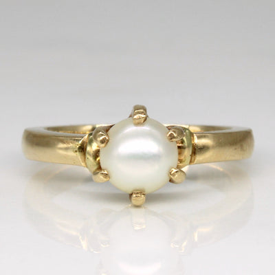 Six Prong Pearl Solitaire Ring | SZ 5.75 |