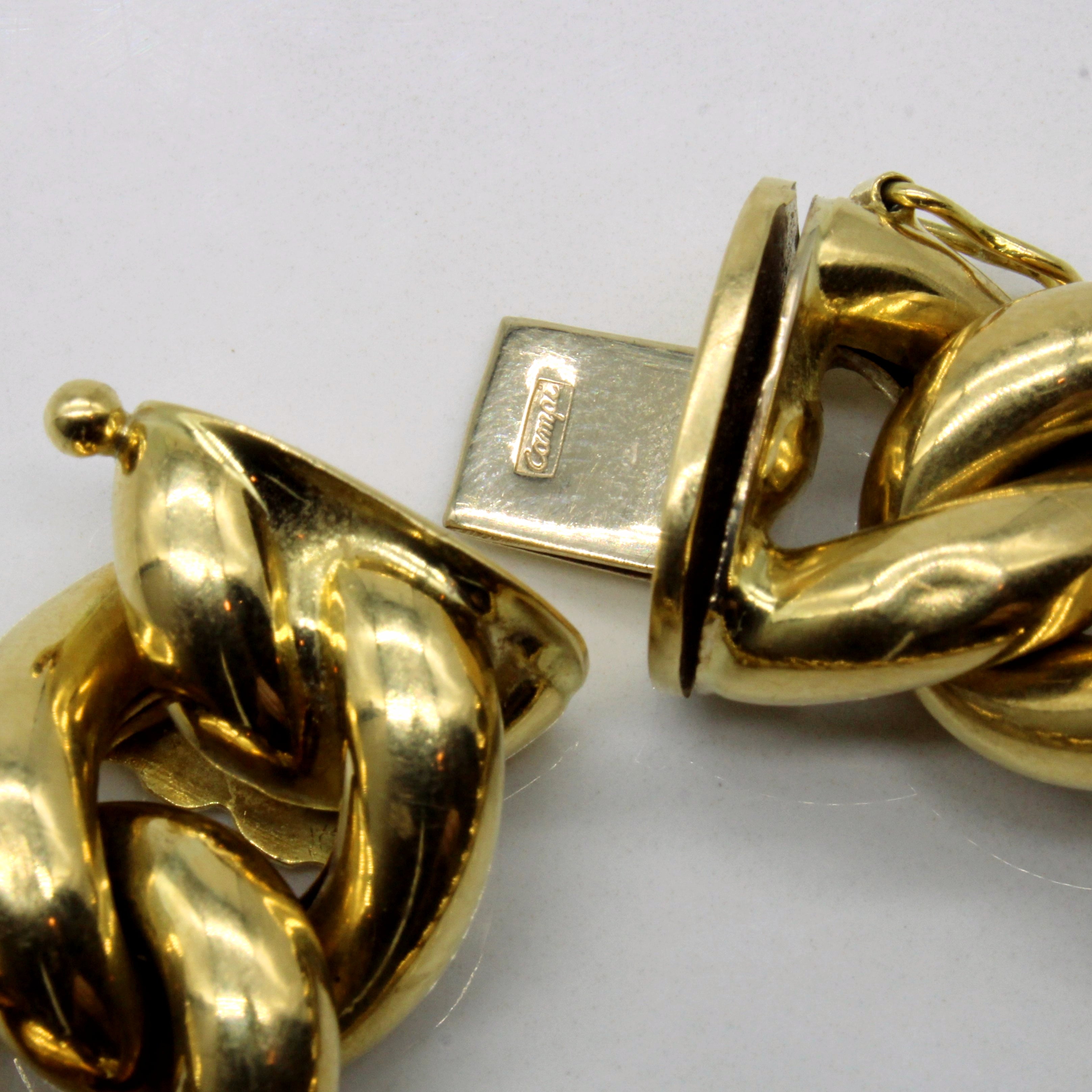 Bracelet à maillons gourmette en or jaune 18 carats | 8 pouces | 