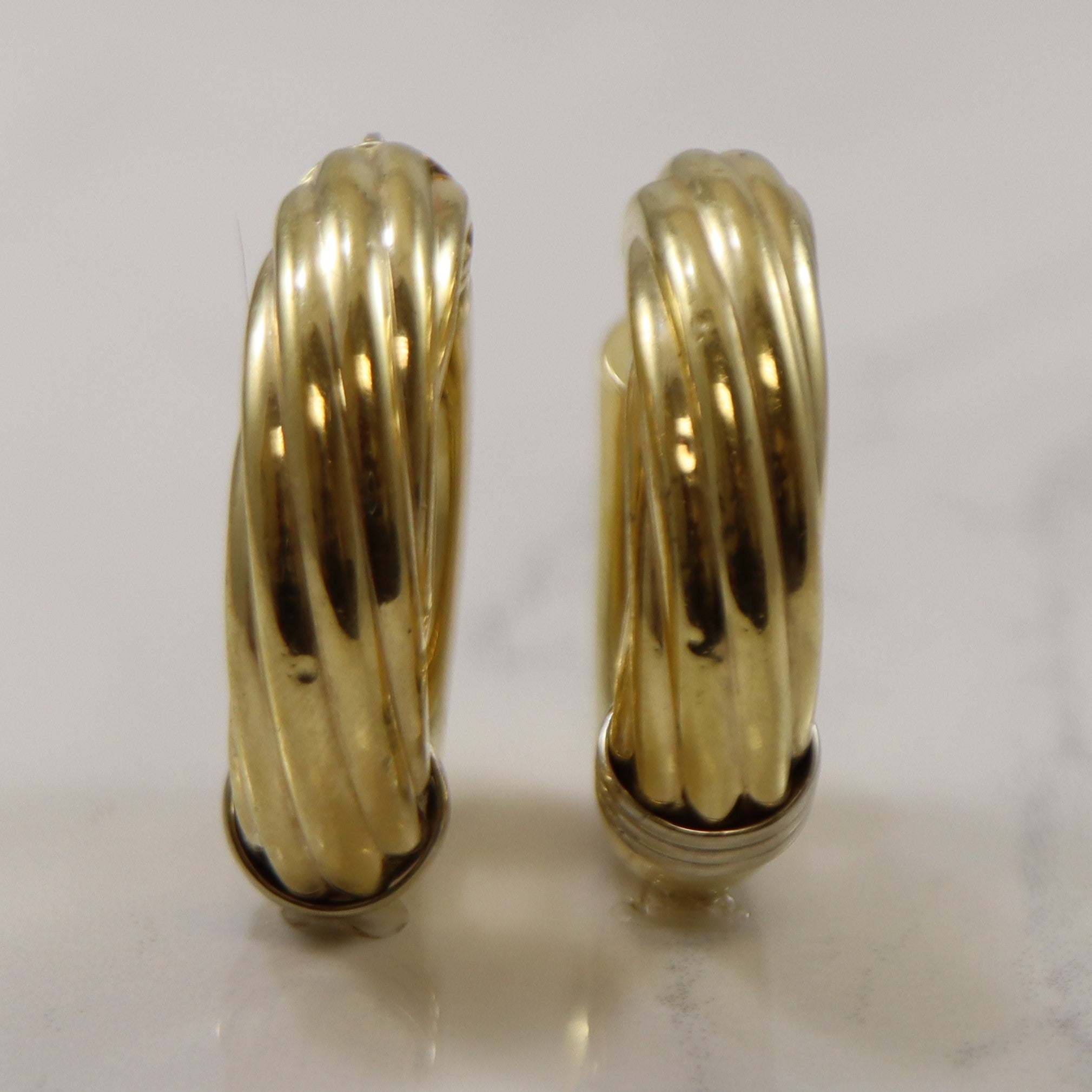 Textured Heavy Gold Hoop Earrings |
