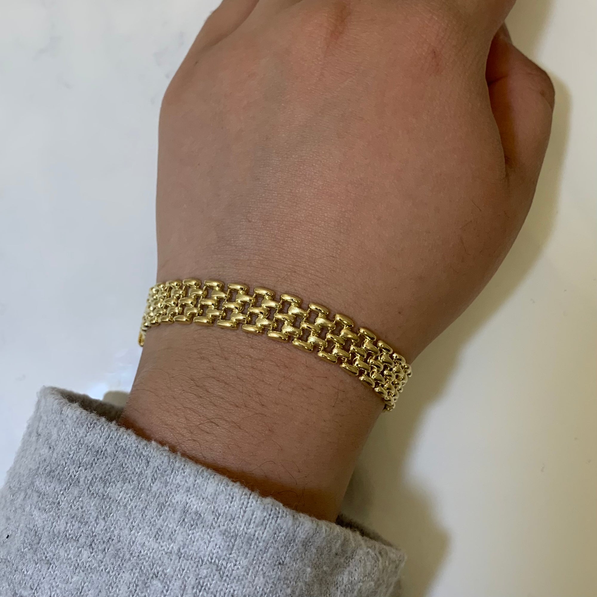 14k Yellow Gold Watch Strap Style Bracelet | 6.75
