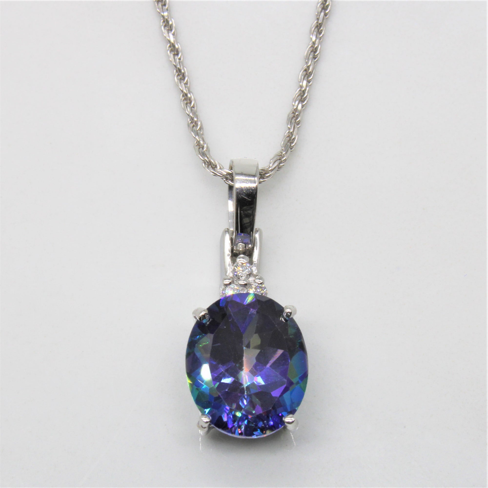 Mystic Topaz & Diamond Necklace | 5.00ct, 0.05ctw | 20