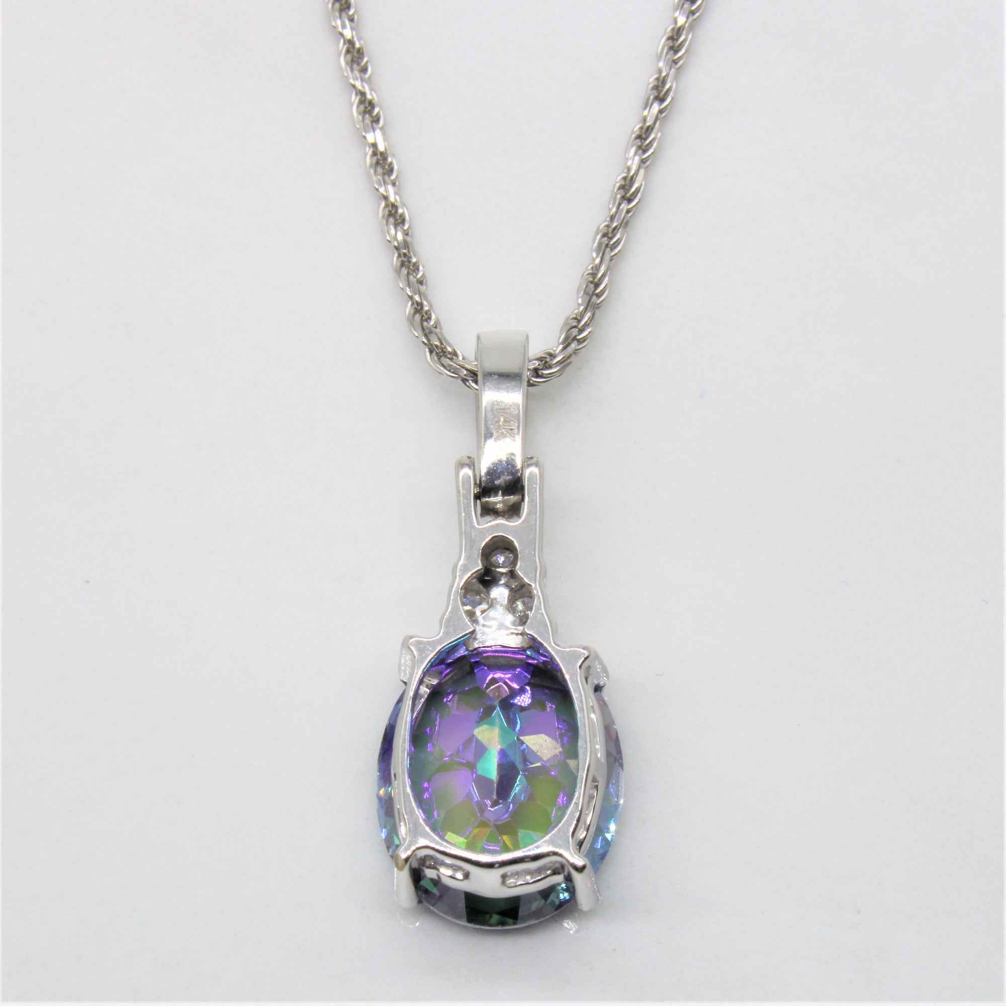Mystic Topaz & Diamond Necklace | 5.00ct, 0.05ctw | 20