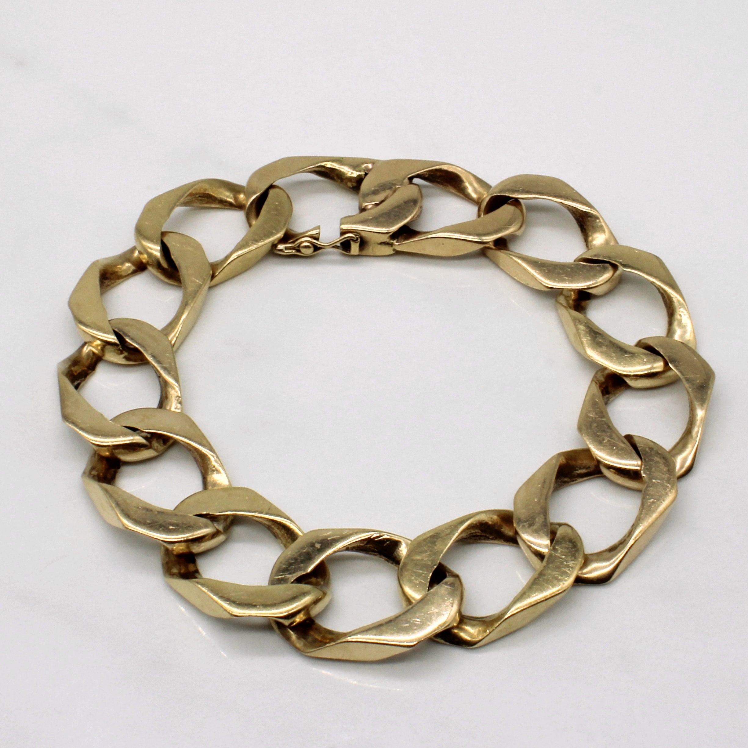 10k Yellow Gold Curb Link Bracelet | 9" |