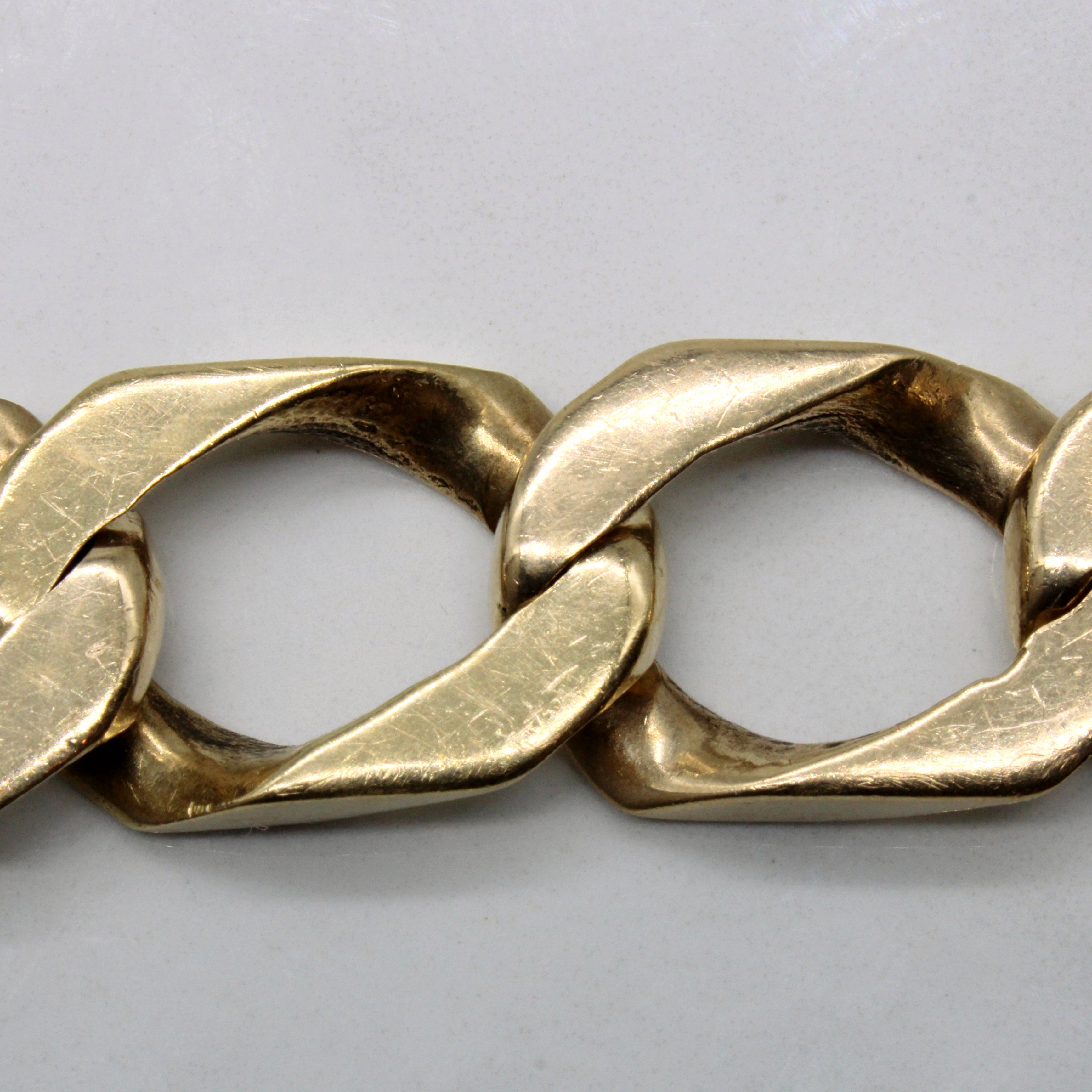 10k Yellow Gold Curb Link Bracelet | 9" |