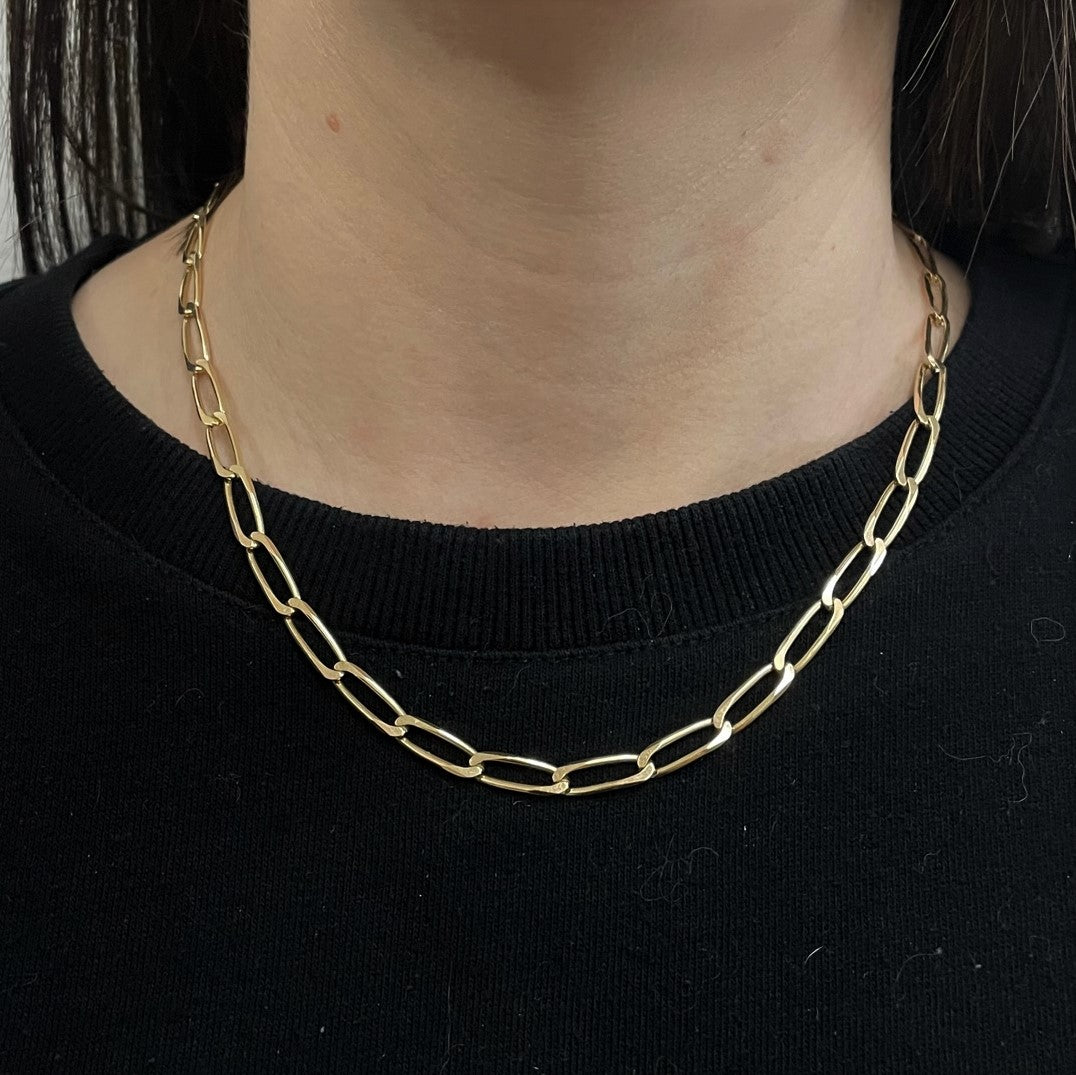10k Yellow Gold Elongated Cable Chain | 18
