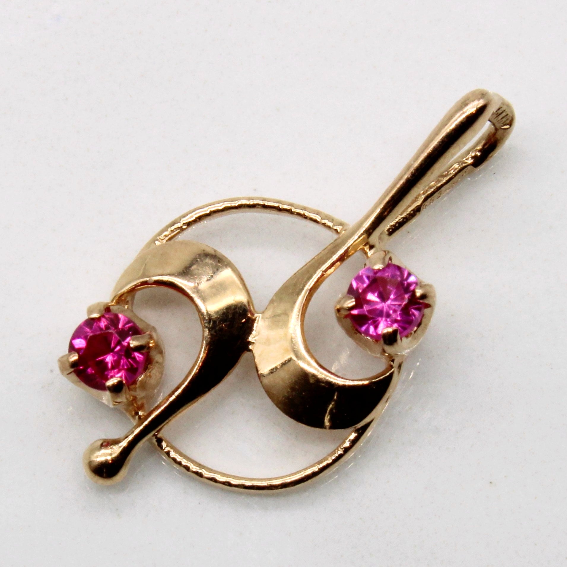 Synthetic Pink Sapphire Abstract Pendant | 0.20ctw |