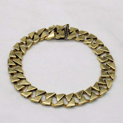 14k Yellow Gold Unique Link Bracelet | 7