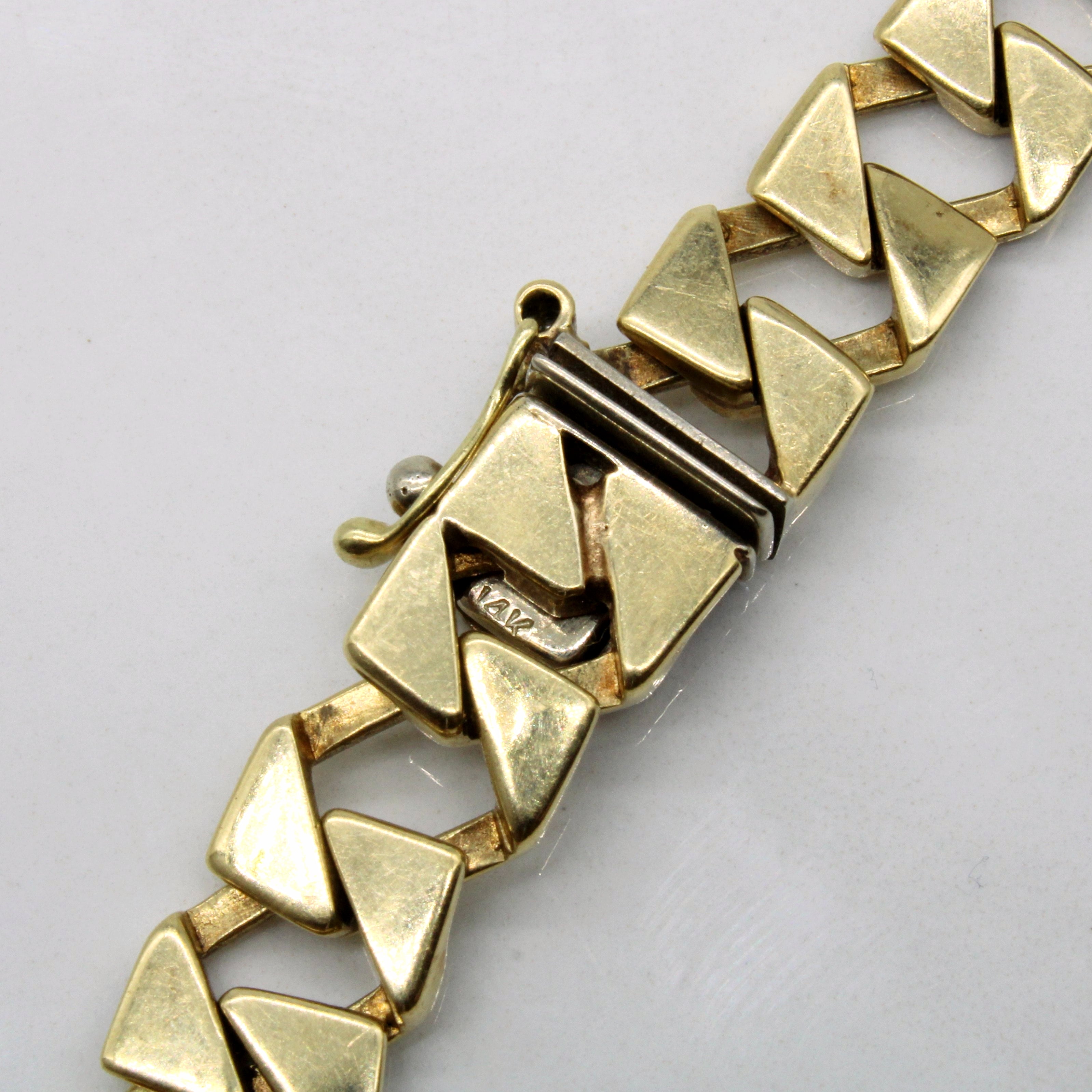 14k Yellow Gold Unique Link Bracelet | 7" |