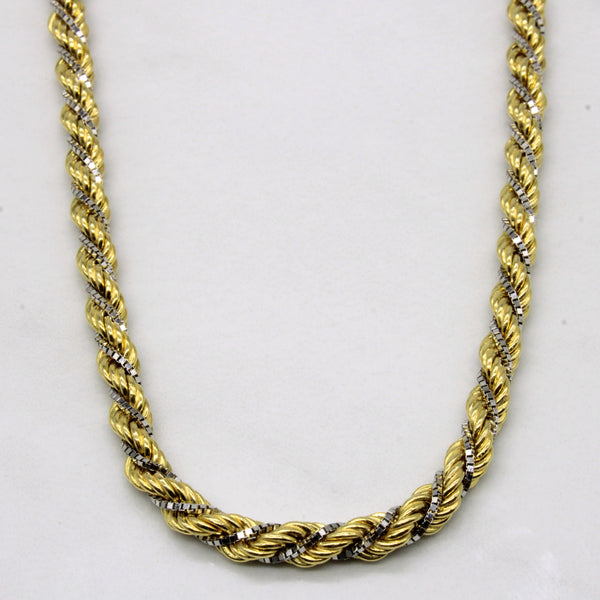 18k Two Tone Gold Rope Chain | 29