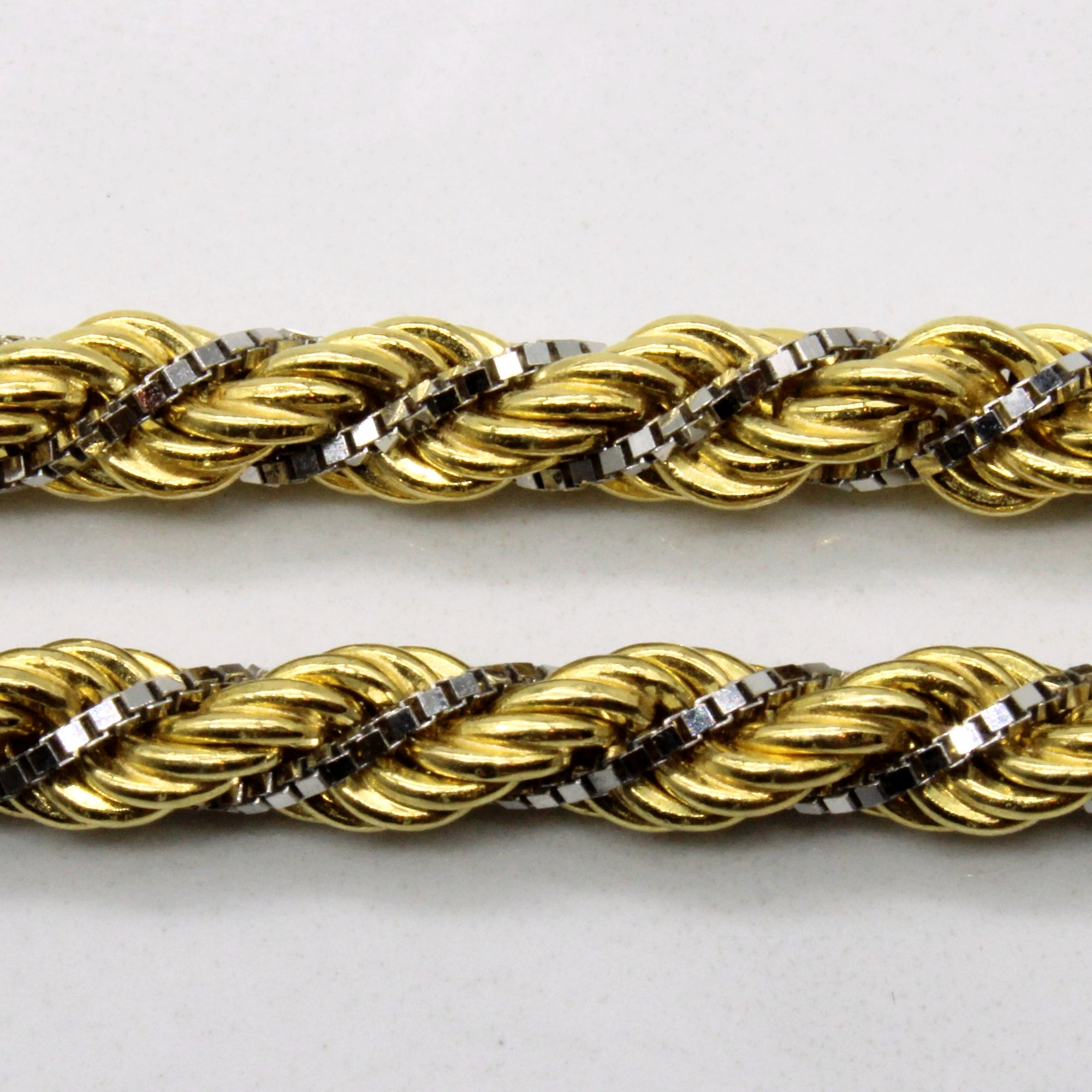 Two tone gold hot sale rope chain