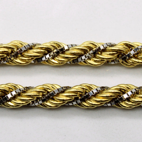 18k Two Tone Gold Rope Chain | 29