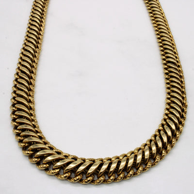9k Yellow Gold Graduated Width Necklace | 15