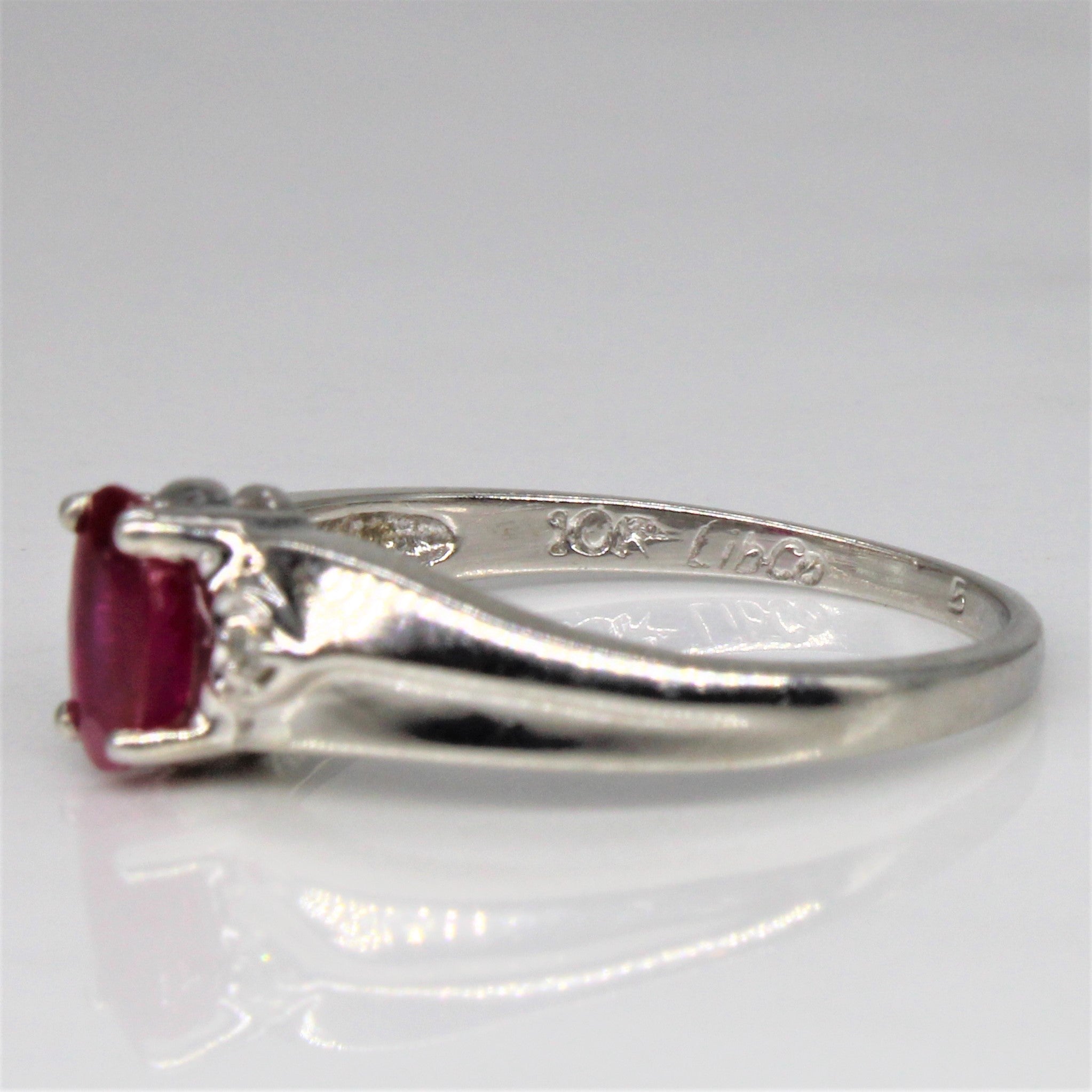 Synthetic Ruby & Diamond Ring | 0.50ct, 0.01ctw | SZ 6 |
