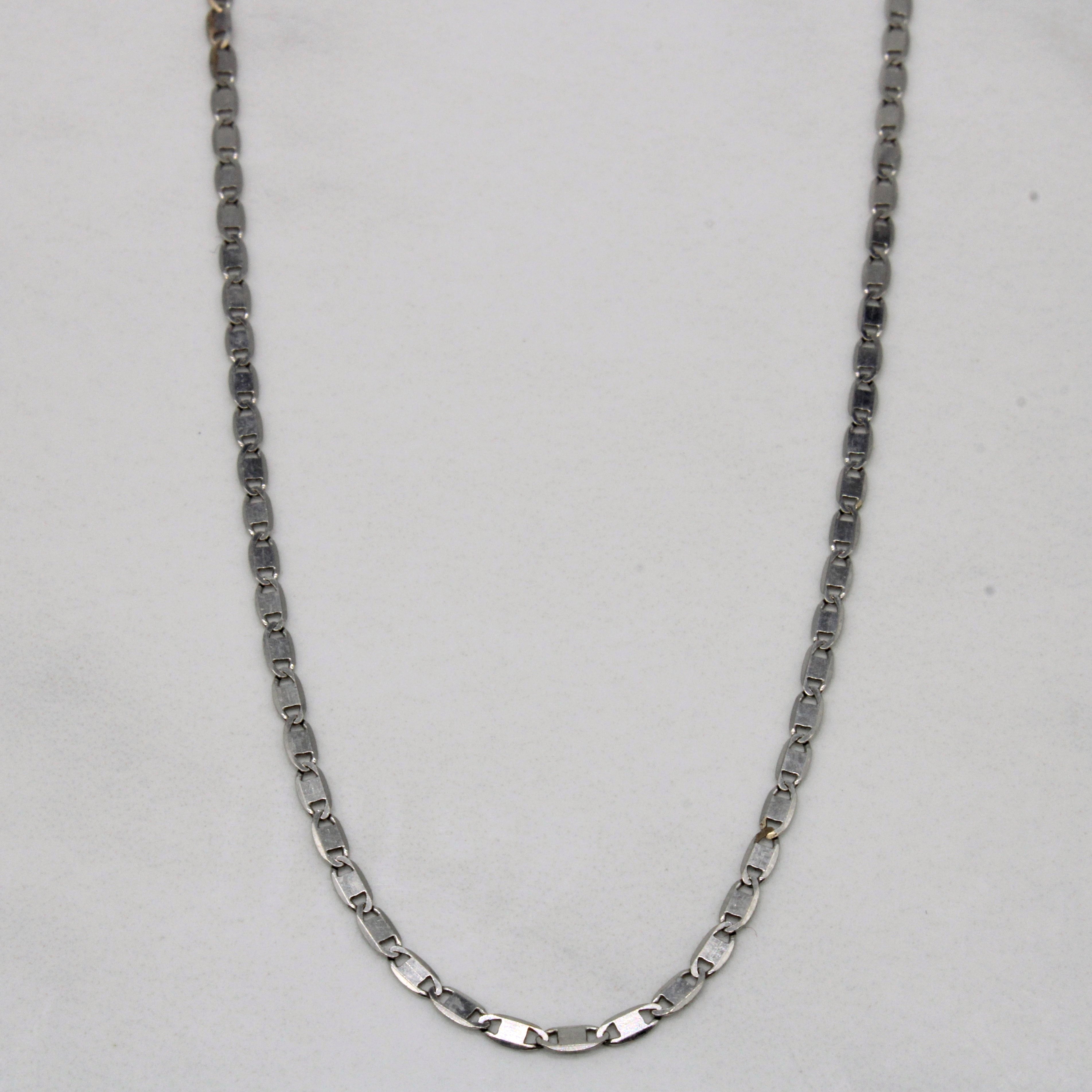 18k White Gold Anchor Link Chain | 18" |