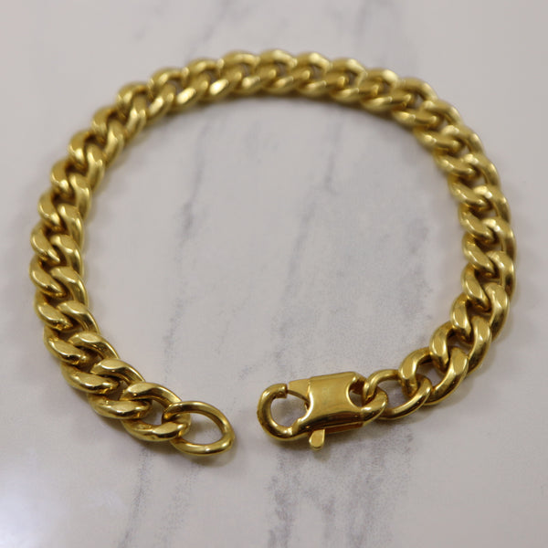 Yellow Gold Curb Chain Bracelet | 8