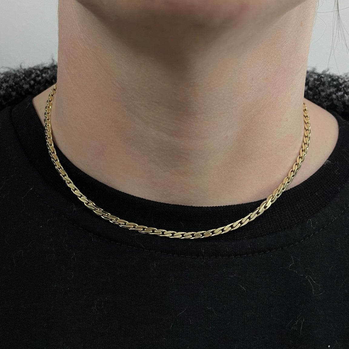 10k Yellow Gold Elongated Curb Chain | 14