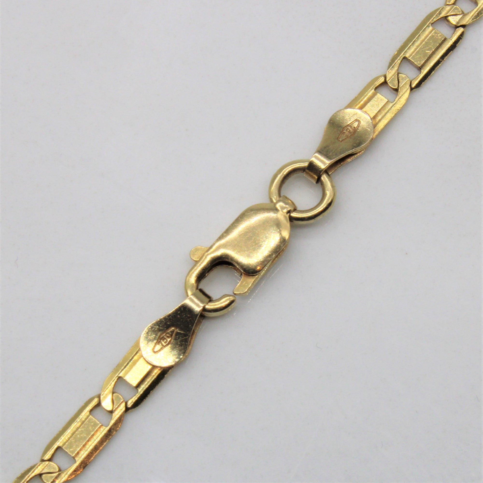 18k Yellow Gold Modified Anchor Chain | 20