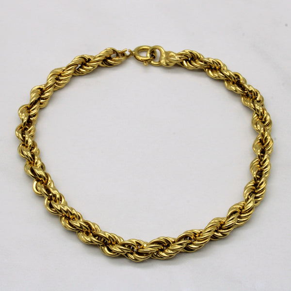 18k Rope Chain Bracelet | 8
