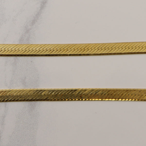 14k Yellow Gold Herringbone Chain | 16