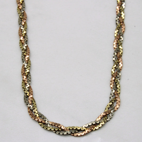 10k Multi Tone Gold Braided Chain | 20